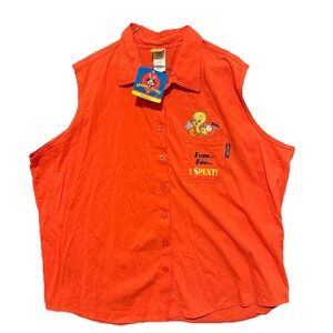 Warner Bros. Looney Tunes Orange Shirt with Tweety‎